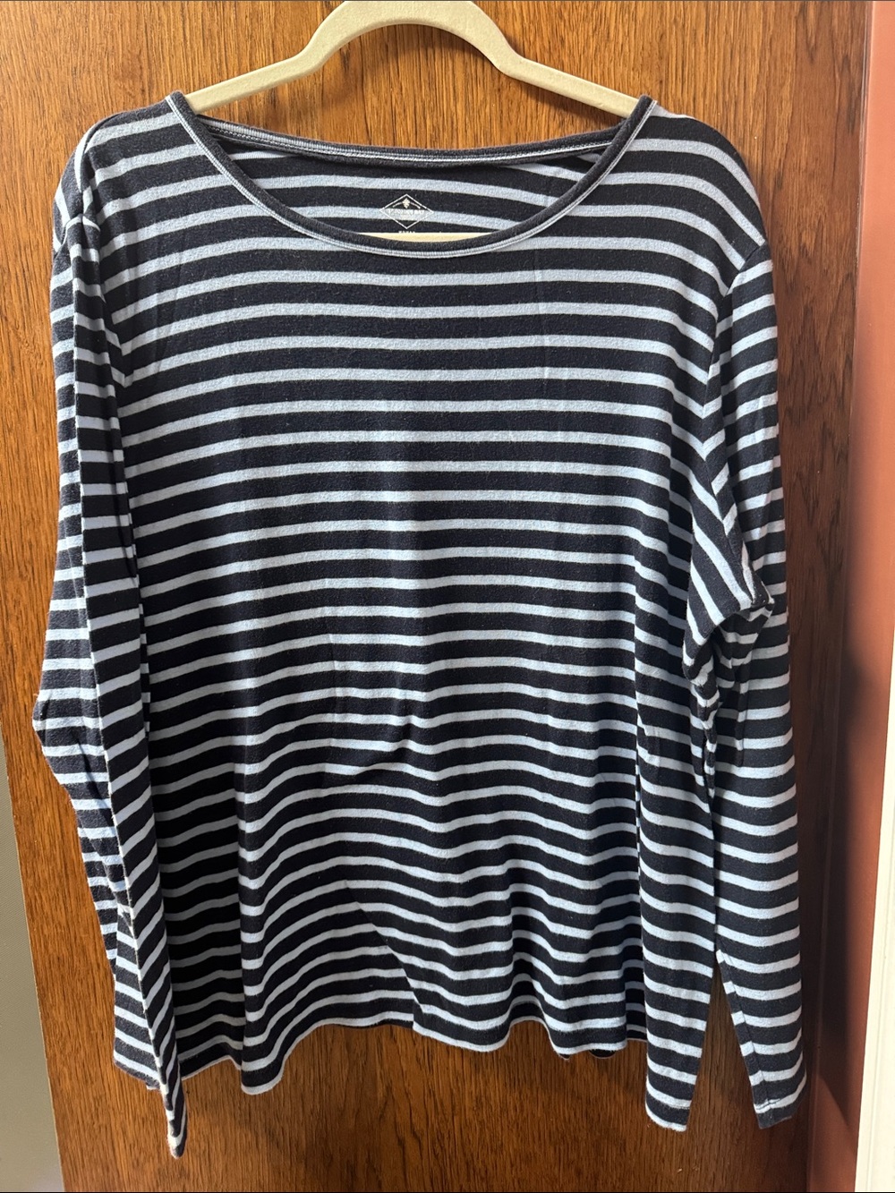 St. John's Bay Blue Striped Long-Sleeve Tee